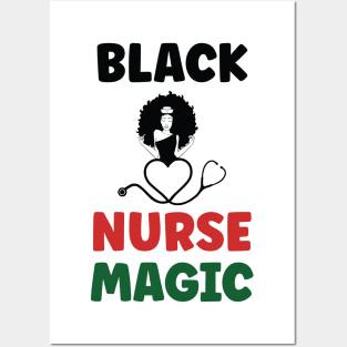 Black Nurse Magic, Nurse, Black Women, Afro Puff, Black Hair, Natural Hair Posters and Art